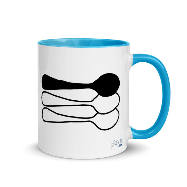 Big Spoon Triad Mug Blue | Polycute LGBTQ+ & Polyamory Gifts