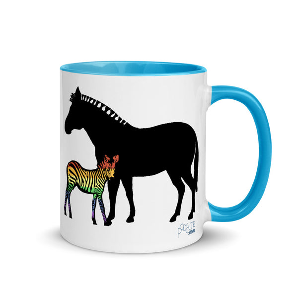Proud Parent Mug, Zebra Blue | Polycute LGBTQ+ & Polyamory Gifts