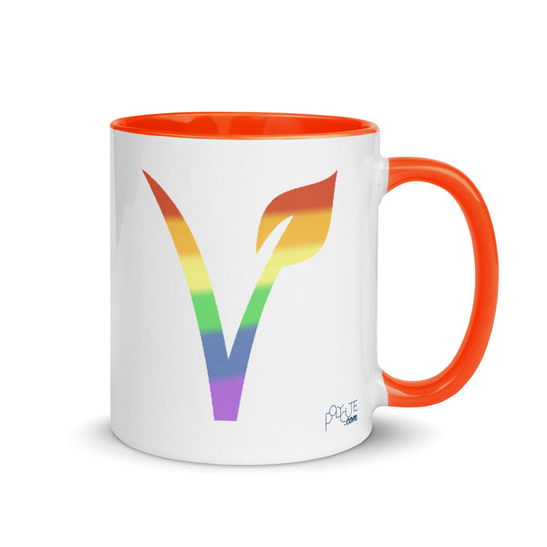 Vegan Pride Mug Orange | The Vegan LGBTQ+ Collection | Polycute Gift Shop