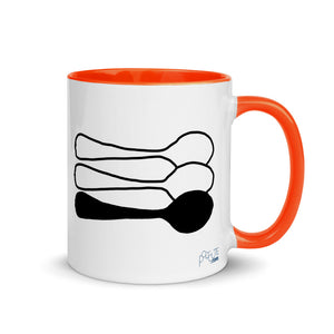 Little Spoon Triad Mug Orange | Polycute LGBTQ+ & Polyamory Gifts