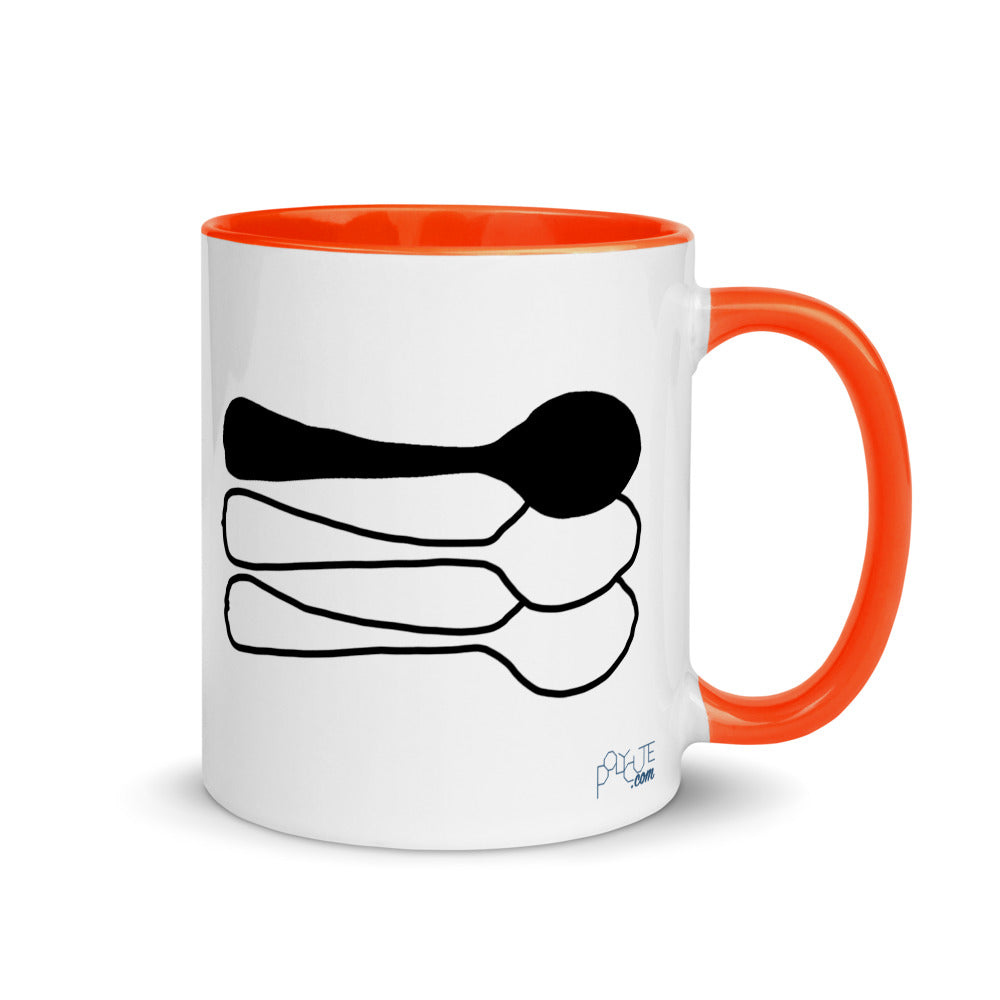 Big Spoon Triad Mug Orange | Polycute LGBTQ+ & Polyamory Gifts