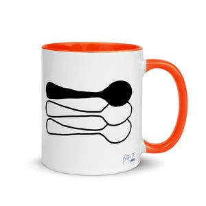 Big Spoon Triad Mug Orange | Polycute LGBTQ+ & Polyamory Gifts