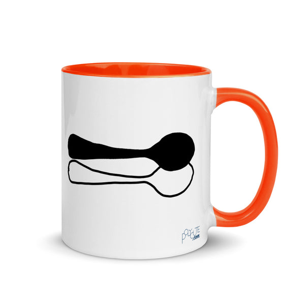 Big Spoon Couple Mug Orange | Polycute LGBTQ+ & Polyamory Gifts