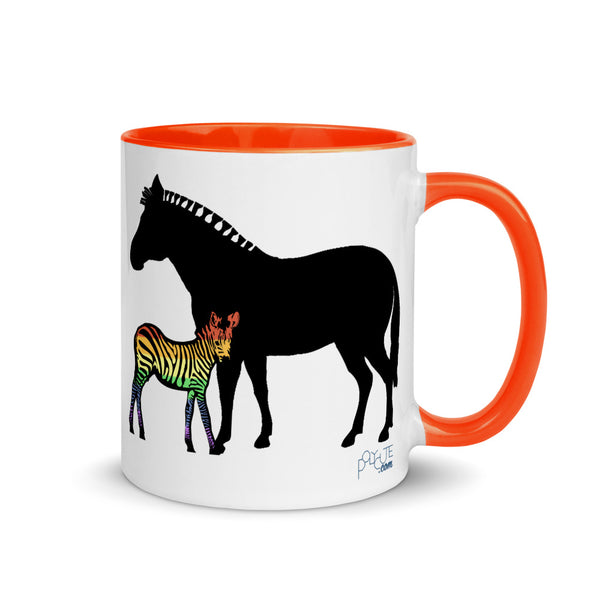 Proud Parent Mug, Zebra Orange | Polycute LGBTQ+ & Polyamory Gifts