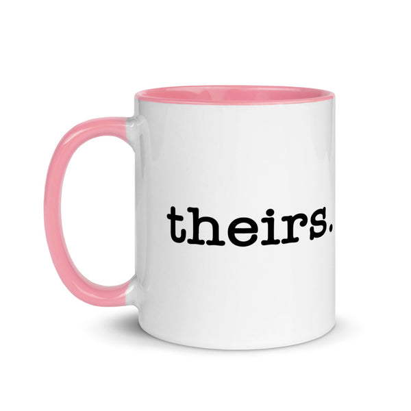 Theirs Pronoun Mug | Polycute LGBTQ+ & Polyamory Gifts