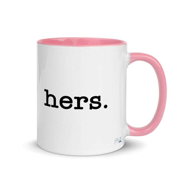 Hers Pronoun Mug Pink | Polycute LGBTQ+ & Polyamory Gifts