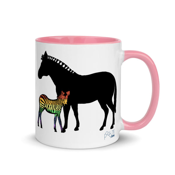 Proud Parent Mug, Zebra Pink | Polycute LGBTQ+ & Polyamory Gifts