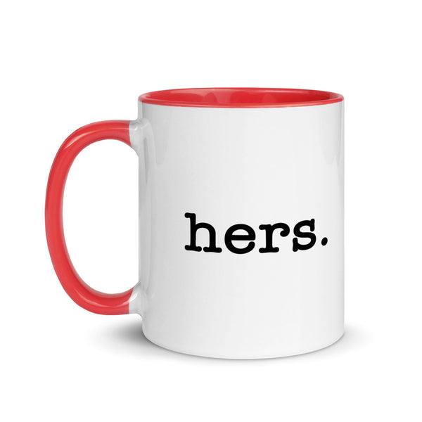 Hers Pronoun Mug | LGBTQ and Polyamory Gifts | Polycute Gift Shop