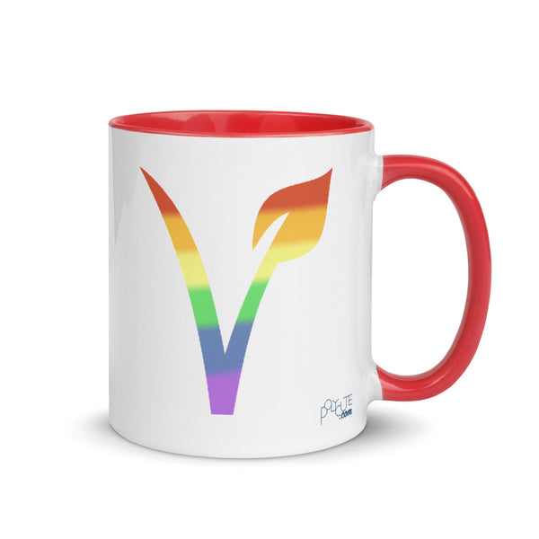 Vegan Pride Mug Red | The Vegan LGBTQ+ Collection | Polycute Gift Shop