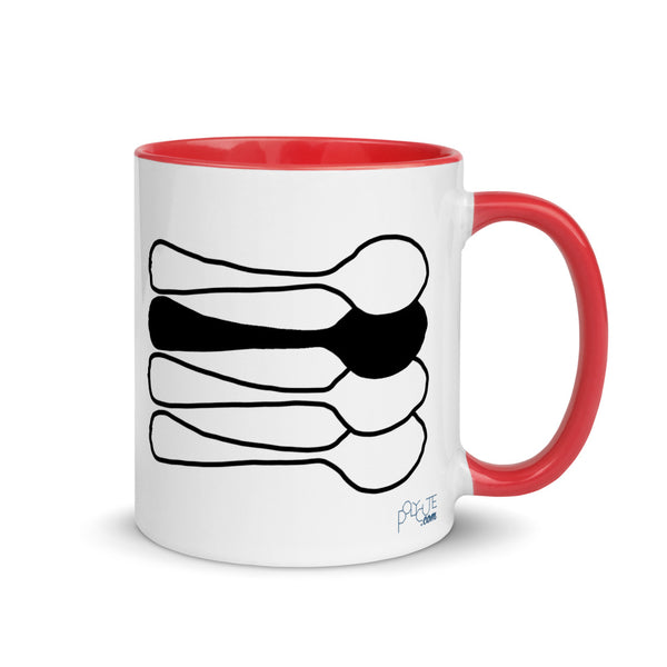 Middle Spoon 2 Quad Mug Red | Polycute LGBTQ+ & Polyamory Gifts