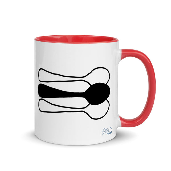 Midde Spoon Triad Mug Red | Polycute LGBTQ+ & Polyamory Gifts