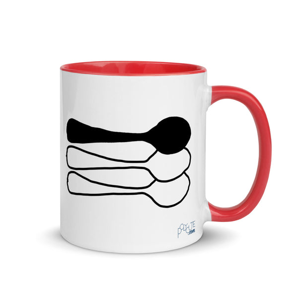 Big Spoon Triad Mug Red | Polycute LGBTQ+ & Polyamory Gifts