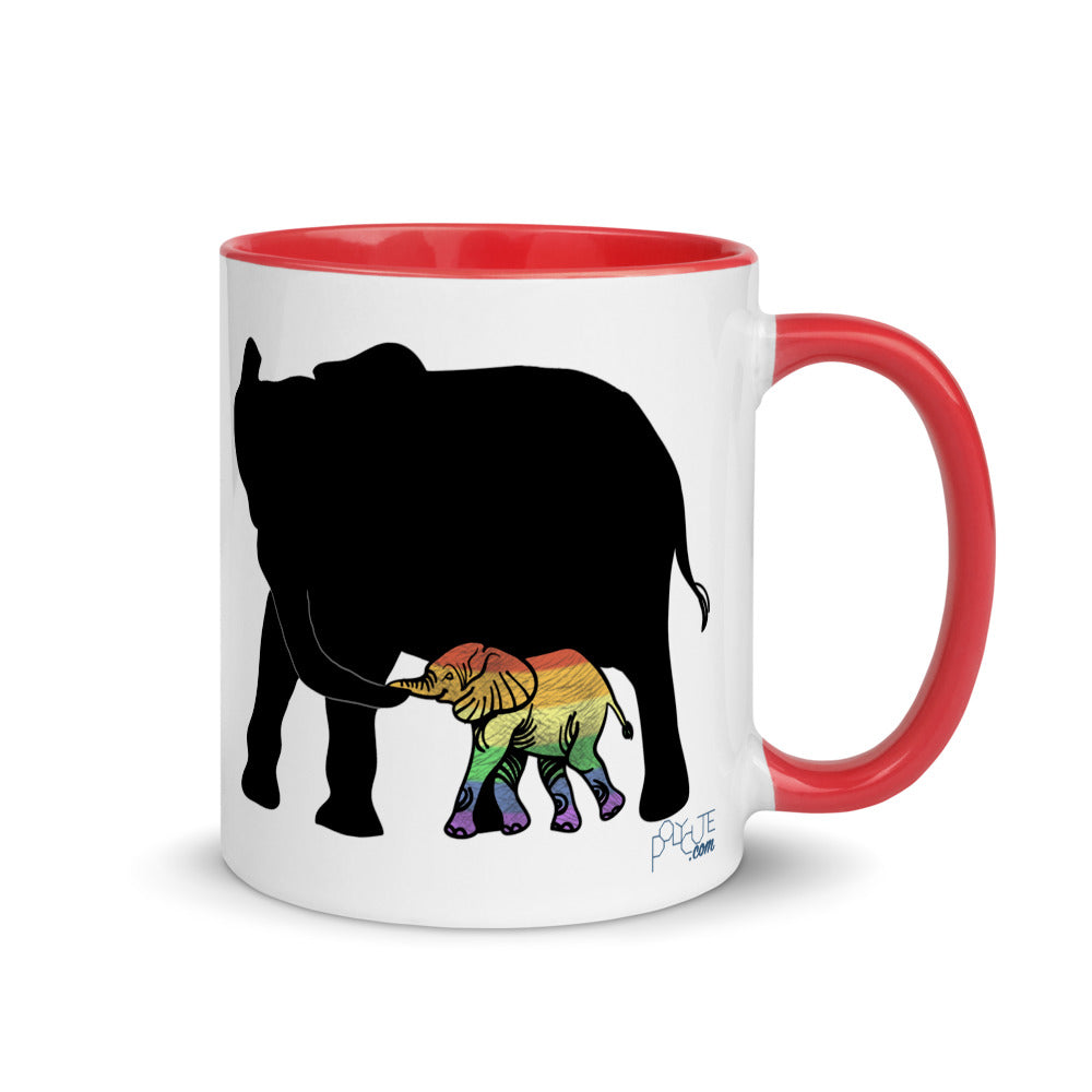 Proud Parent Mug, Elephant Red | Polycute LGBTQ+ & Polyamory Gifts