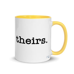 Theirs Pronoun Mug | LGBTQ and Polyamory Gifts | Polycute Gift Shop