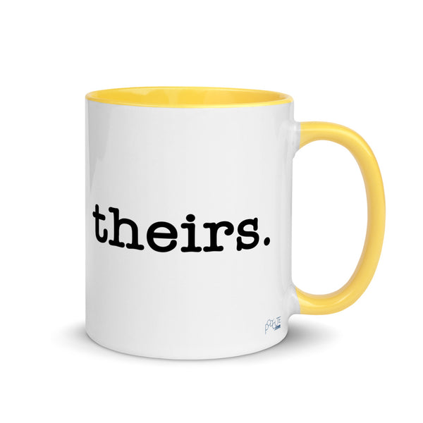 Theirs Pronoun Mug | LGBTQ and Polyamory Gifts | Polycute Gift Shop