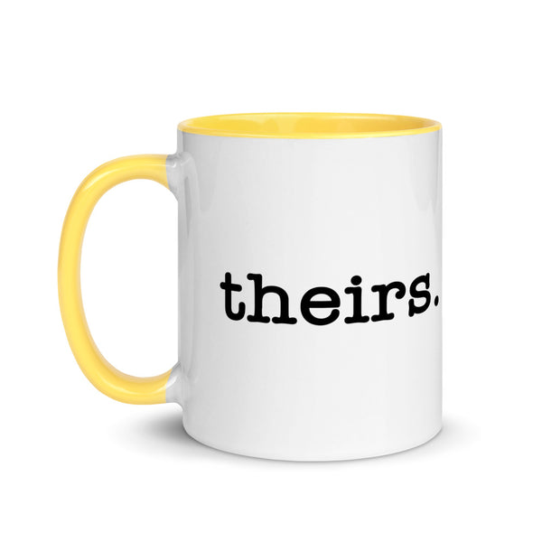 Theirs Pronoun Mug | LGBTQ and Polyamory Gifts | Polycute Gift Shop