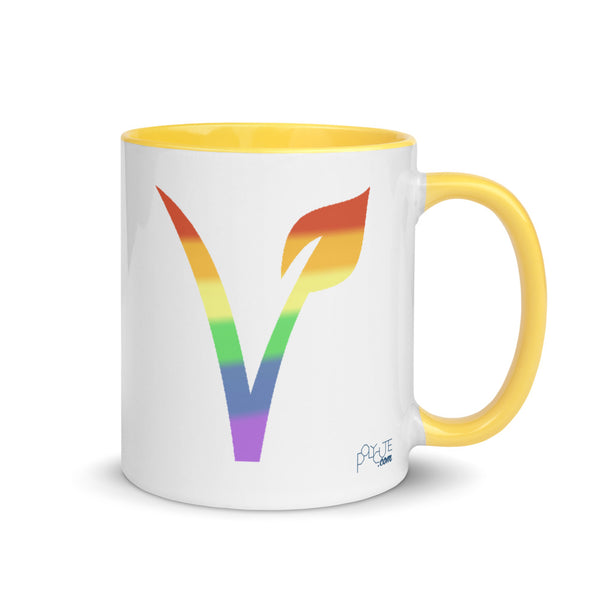 Vegan Pride Mug Yellow | The Vegan LGBTQ+ Collection | Polycute Gift Shop