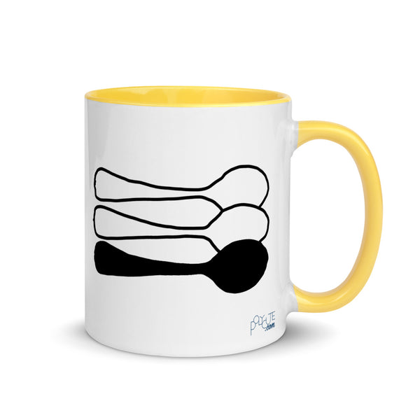Little Spoon Triad Mug Yellow | Polycute LGBTQ+ & Polyamory Gifts