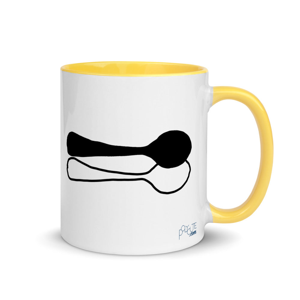 Big Spoon Couple Mug Yellow | Polycute LGBTQ+ & Polyamory Gifts