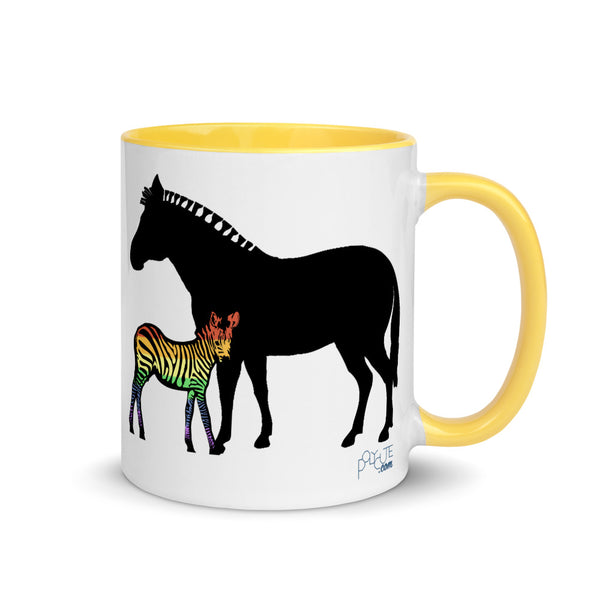 Proud Parent Mug, Zebra Yellow | Polycute LGBTQ+ & Polyamory Gifts