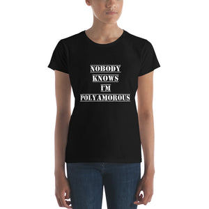 Nobody Knows I'm Poly Tee, Fitted Black | Polycute Gift Shop