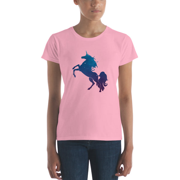 Unicorn Stardust Tee, Fitted Charity Pink | Polycute LGBTQ+ & Polyamory Gifts