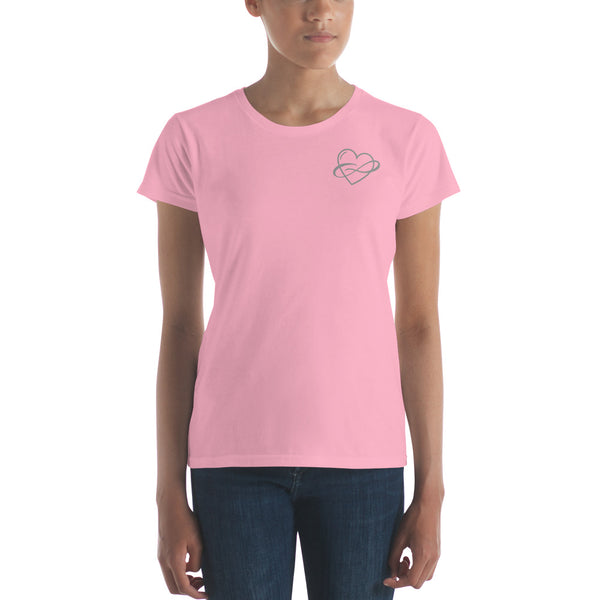 Lowkey Infinite Love Tee, Fitted Charity Pink | Polycute LGBTQ+ & Polyamory Gifts