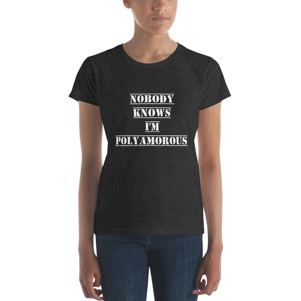 Nobody Knows I'm Poly Tee, Fitted Heather Dark Grey | Polycute Gift Shop