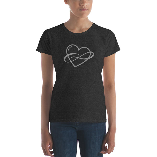 Infinite Love Tee, Fitted Heather Dark Grey | Polycute LGBTQ+ & Polyamory Gifts