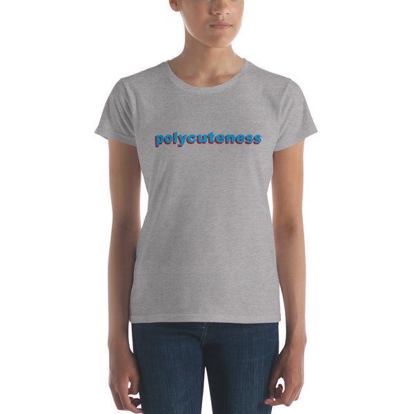 Polycuteness Tee, Fitted Heather Grey | Polycute Gift Shop