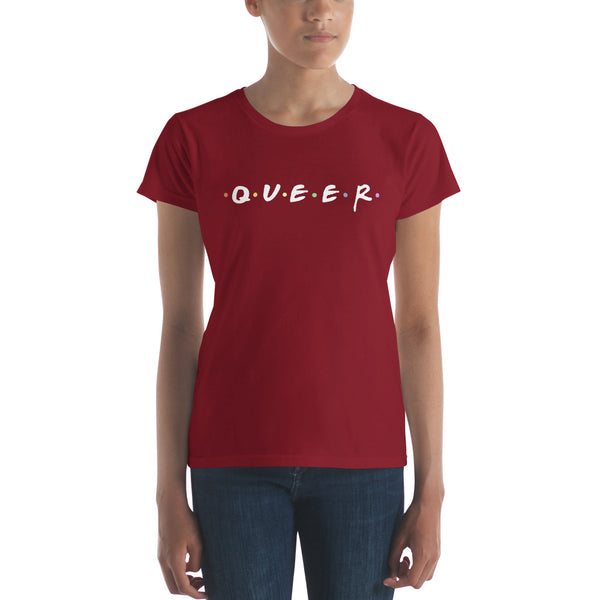 Queer Friends Gay Pride Shirt, Independence Red | Polycute Gift Shop