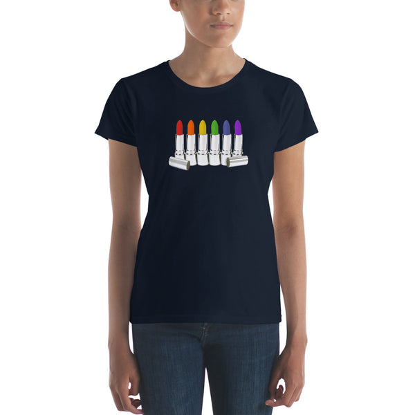 Lipstick Lesbian Tee, Fitted Navy | Polycute Gift Shop