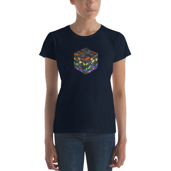 Pride Ore Tee, Fitted Navy | Polycute LGBTQ+ & Polyamory Gifts
