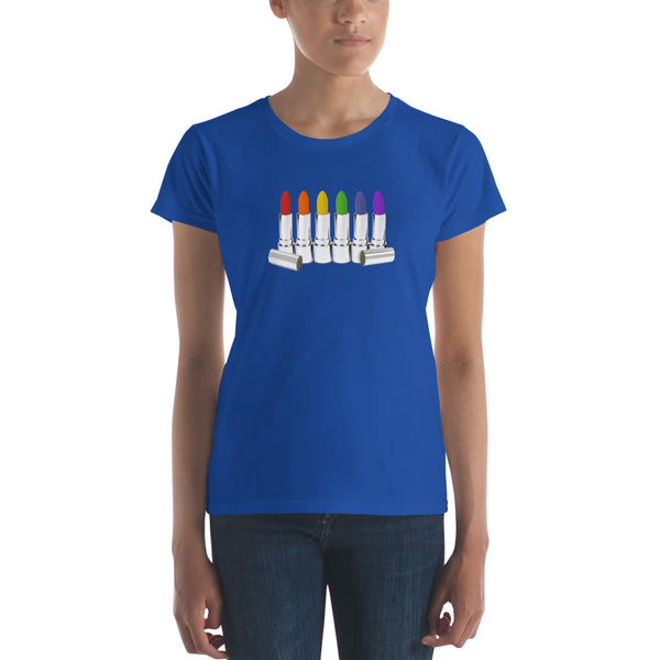 Lipstick Lesbian Tee, Fitted Royal Blue | Polycute Gift Shop