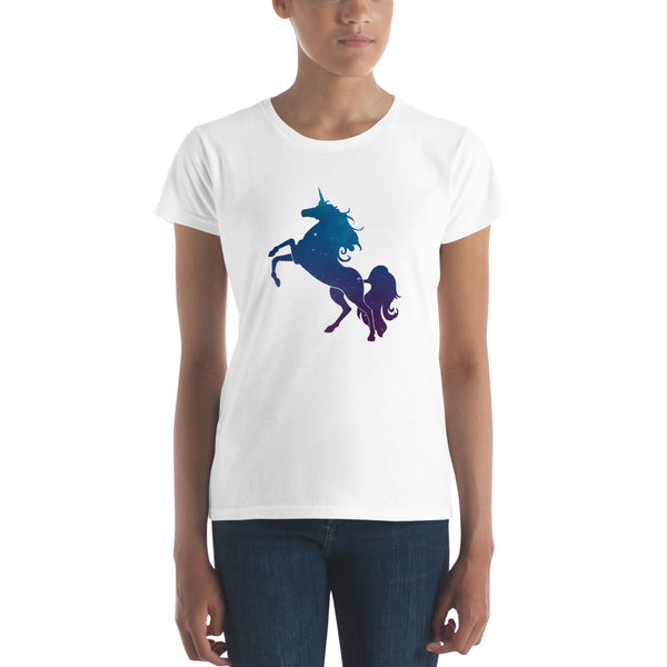 Unicorn Stardust Tee, Fitted White | Polycute Gift Shop