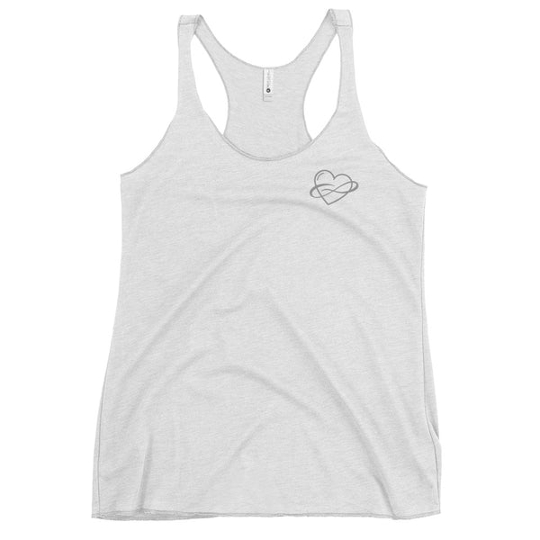 Lowkey Infinite Love Racerback Yoga Tank Heather White | Polycute Gift Shop