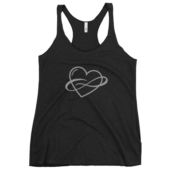 Infinite Love Racerback Yoga Tank Vintage Black | Polycute Gift Shop