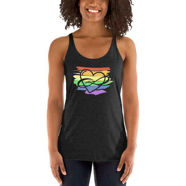 Polycute Racerback Yoga Tank Vintage Black | Polycute LGBTQ+ & Polyamory Gifts