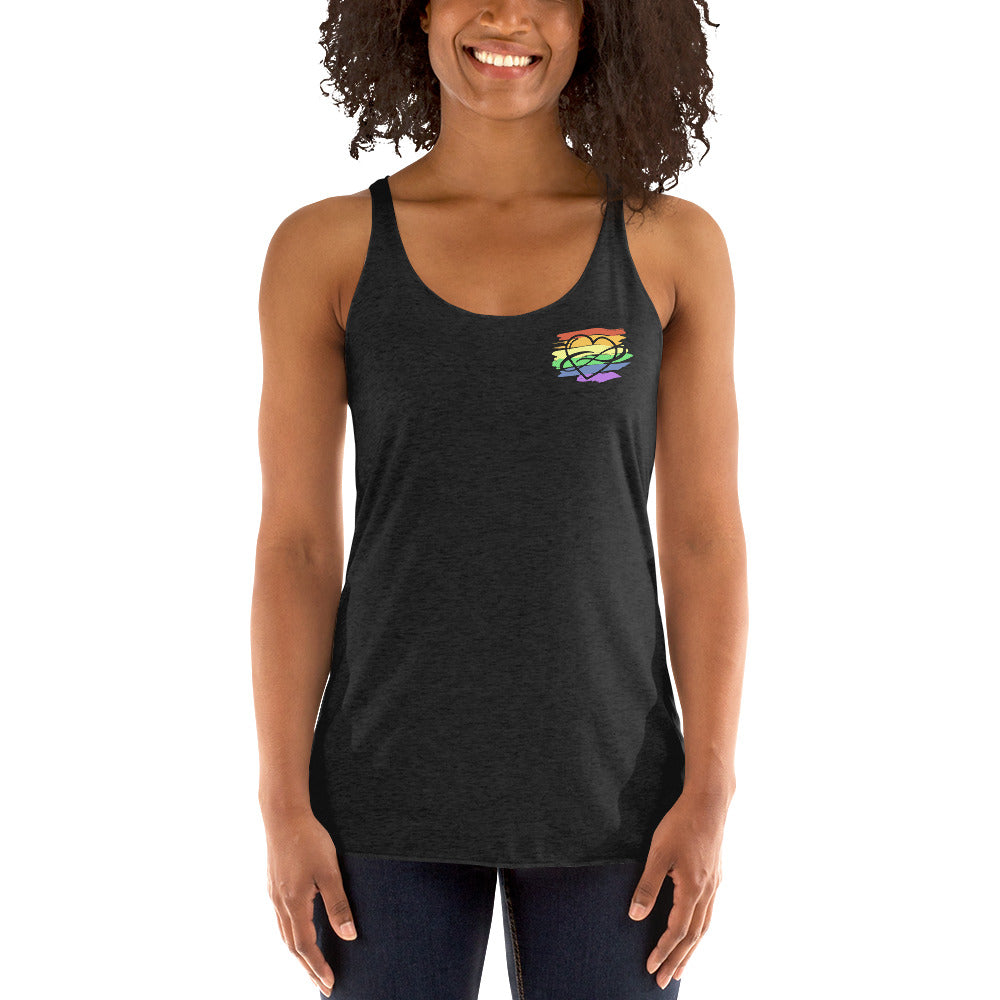 Lowkey Polycute Racerback Yoga Tank Vintage Black | Polycute LGBTQ+ & Polyamory Gifts