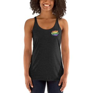 Lowkey Polycute Racerback Yoga Tank Vintage Black | Polycute LGBTQ+ & Polyamory Gifts