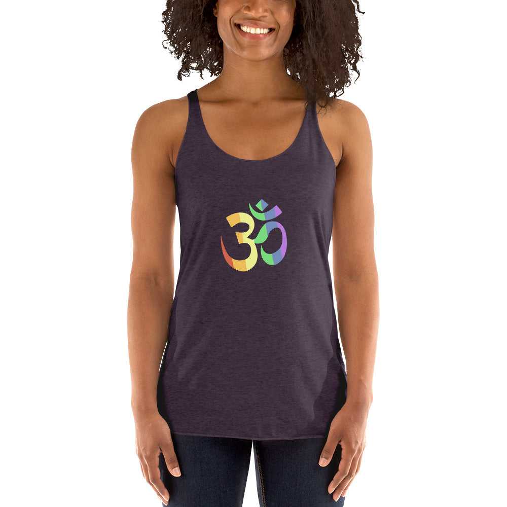 Om Pride Racerback Yoga Tank Vintage Purple | Polycute Gift Shop
