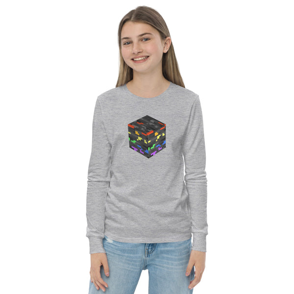 Pride Ore Long Sleeve Youth Tee Athletic Heather | Polycute LGBTQ+ & Polyamory Gifts