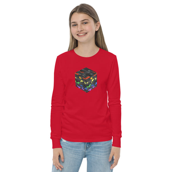 Pride Ore Long Sleeve Youth Tee Red | Polycute LGBTQ+ & Polyamory Gifts