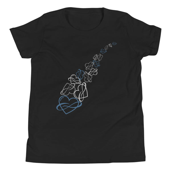 Infinite Love Cascade Youth Tee Black | Polycute Gift Shop