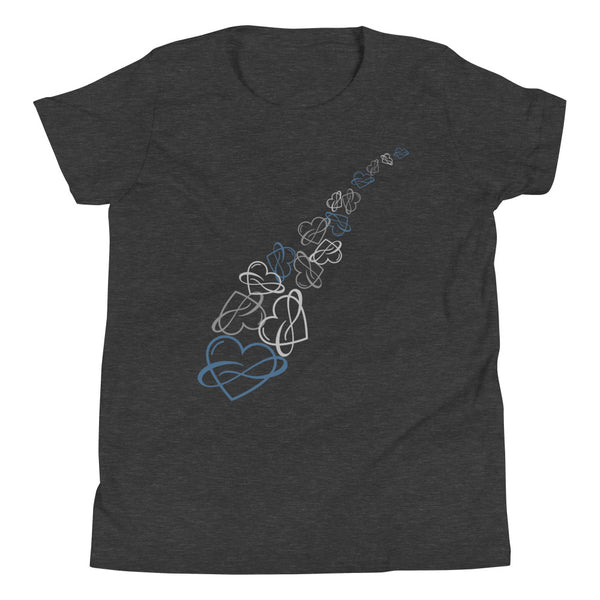 Infinite Love Cascade Youth Tee Dark Grey Heather | Polycute Gift Shop