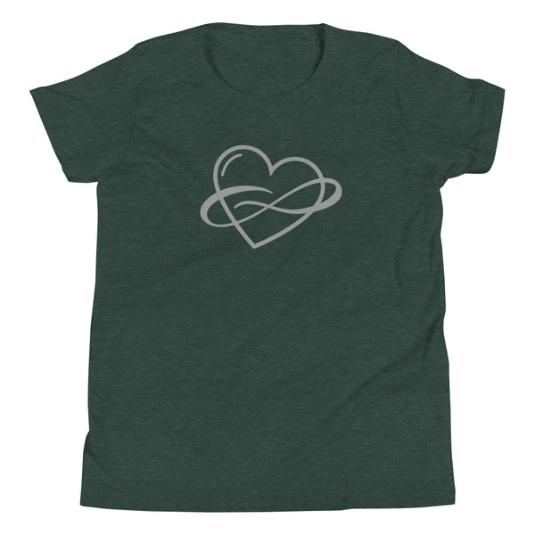 Infinite Love Youth Tee Heather Forest | Polycute Gift Shop