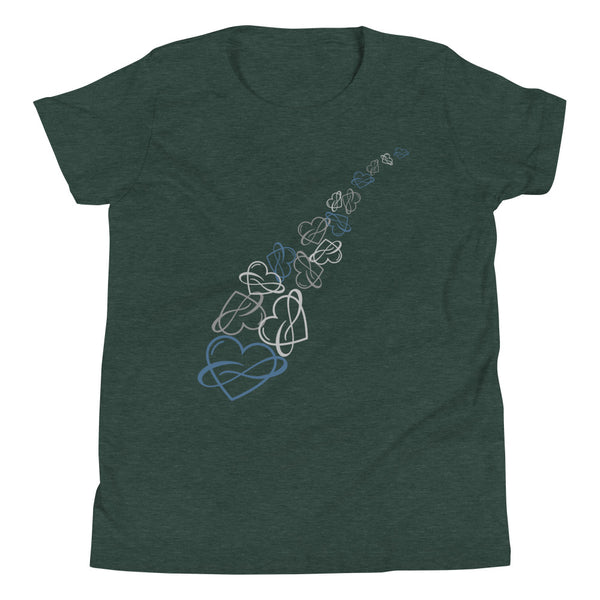 Infinite Love Cascade Youth Tee Heather Forest | Polycute Gift Shop